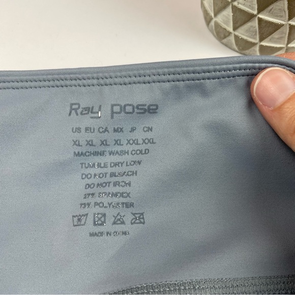 Ray Pose Gray Athletic Workout Leggings Women Size XL Extra Large Stretchy - Picture 2 of 5